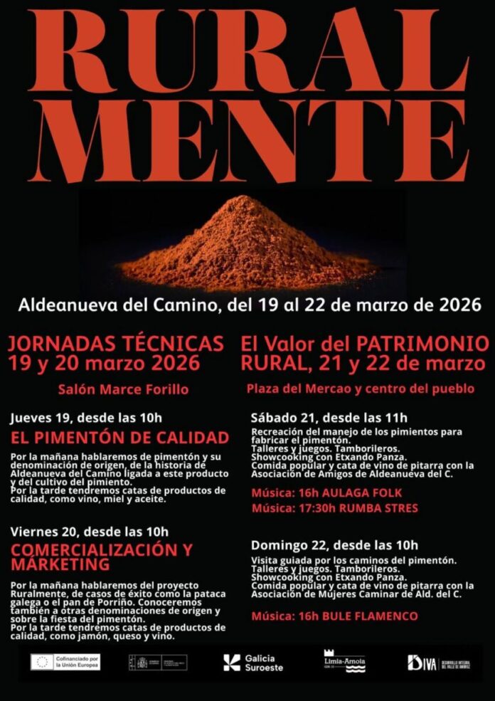 Aldeanueva del Camino acogerá del 19 al 22 de marzo de 2026 la celebración de Ruralmente